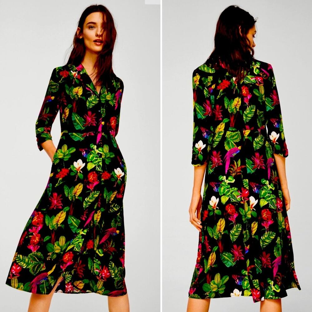 MNG Basics Printed Garden Plants Dress
